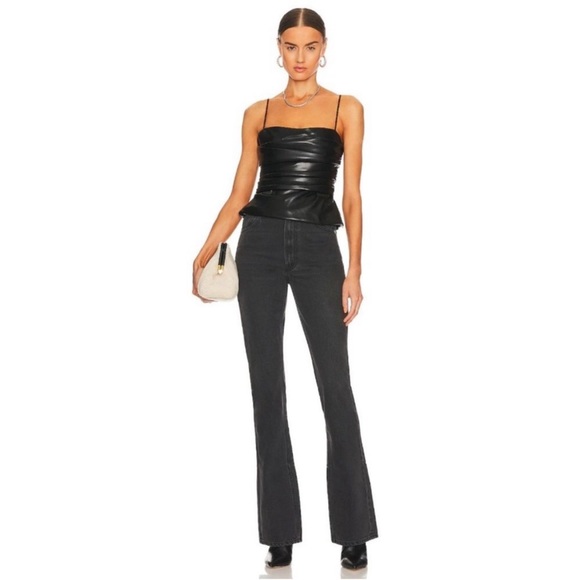 MOTHER x SNACKS High Waisted Wedge Slit Heel Jeans in Mouthwatering - Picture 5 of 5